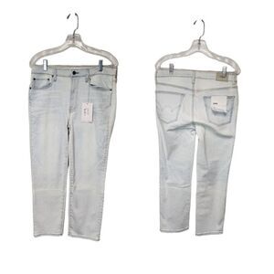 Edwin Maddox Cropped Slim Jeans Light Blue Size 30